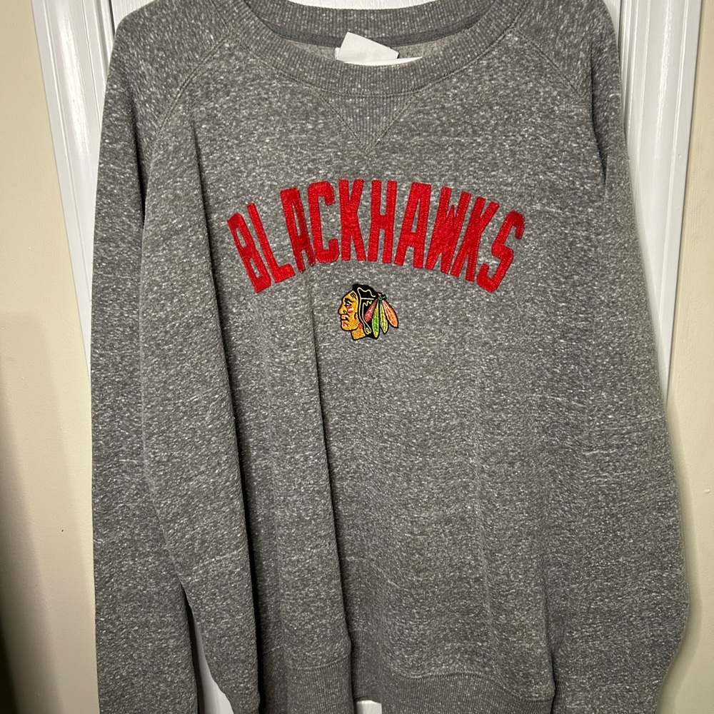 Champion Gray and Red Crew Neck Sweater